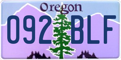 OR license plate 092BLF
