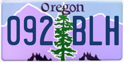 OR license plate 092BLH