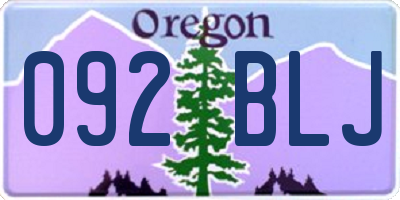 OR license plate 092BLJ