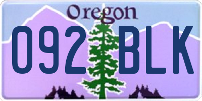 OR license plate 092BLK