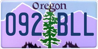 OR license plate 092BLL