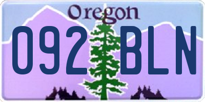 OR license plate 092BLN