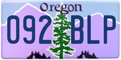 OR license plate 092BLP
