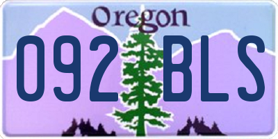 OR license plate 092BLS