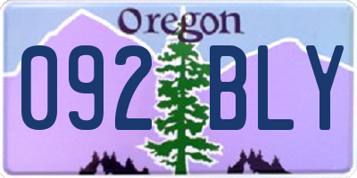 OR license plate 092BLY