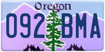 OR license plate 092BMA
