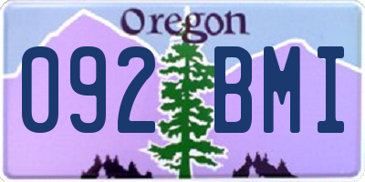 OR license plate 092BMI