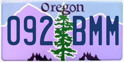 OR license plate 092BMM