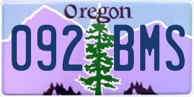 OR license plate 092BMS