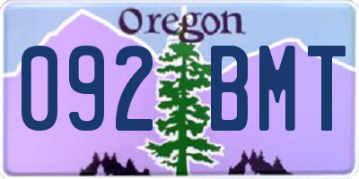 OR license plate 092BMT