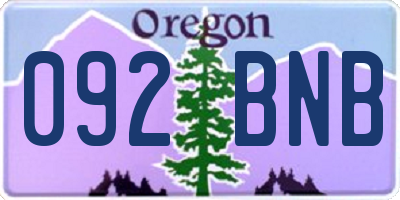 OR license plate 092BNB