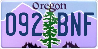 OR license plate 092BNF