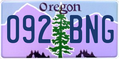 OR license plate 092BNG