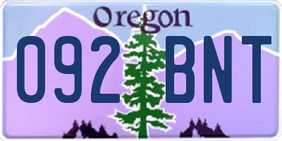 OR license plate 092BNT