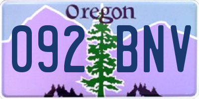 OR license plate 092BNV
