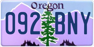 OR license plate 092BNY