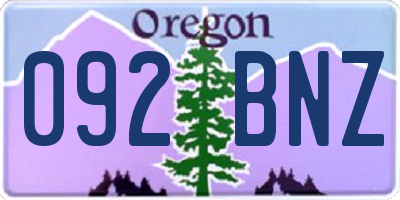 OR license plate 092BNZ