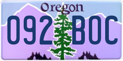 OR license plate 092BOC