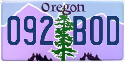 OR license plate 092BOD