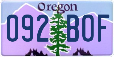 OR license plate 092BOF