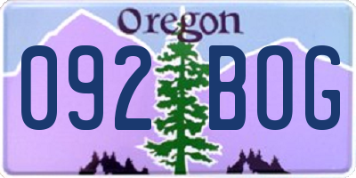 OR license plate 092BOG