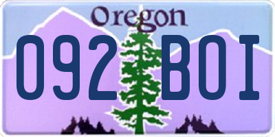 OR license plate 092BOI