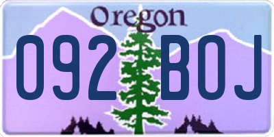 OR license plate 092BOJ