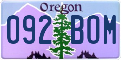 OR license plate 092BOM