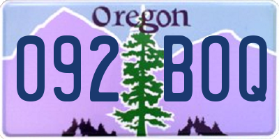 OR license plate 092BOQ