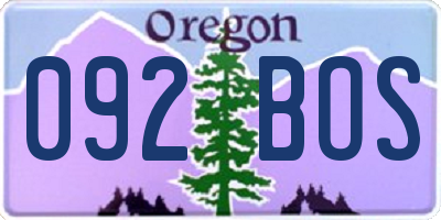 OR license plate 092BOS