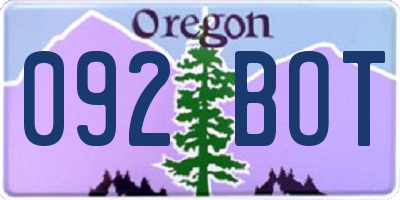 OR license plate 092BOT