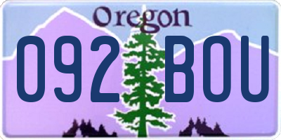 OR license plate 092BOU