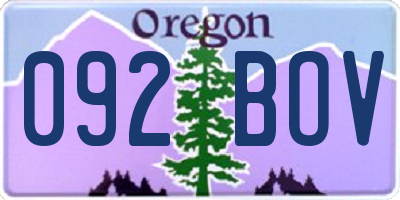 OR license plate 092BOV