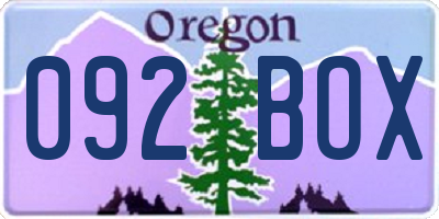 OR license plate 092BOX