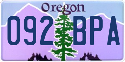 OR license plate 092BPA