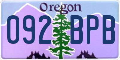 OR license plate 092BPB
