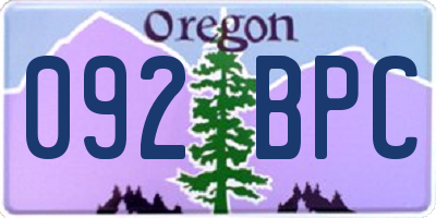 OR license plate 092BPC