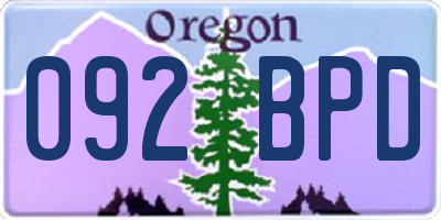 OR license plate 092BPD
