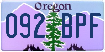 OR license plate 092BPF