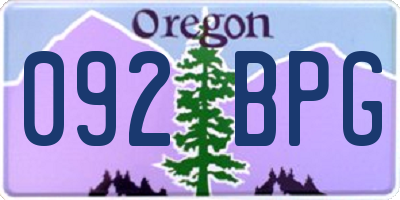 OR license plate 092BPG