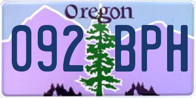OR license plate 092BPH