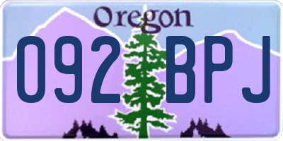 OR license plate 092BPJ