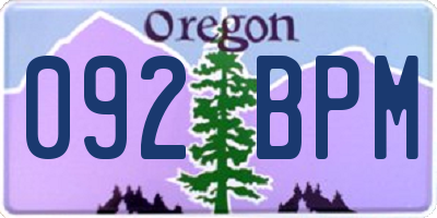 OR license plate 092BPM