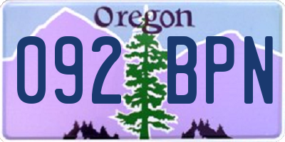 OR license plate 092BPN