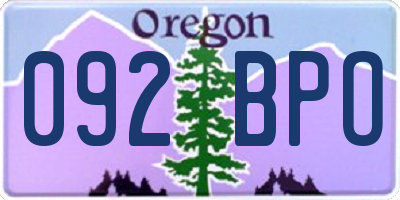 OR license plate 092BPO