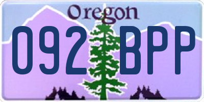 OR license plate 092BPP