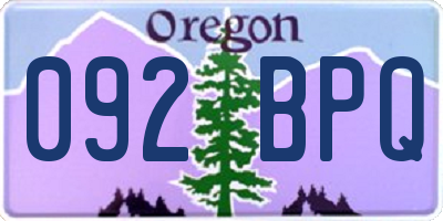 OR license plate 092BPQ