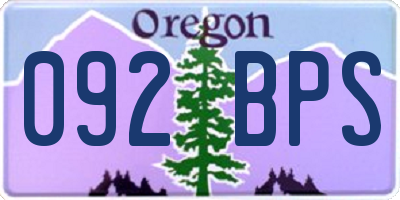 OR license plate 092BPS