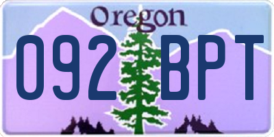 OR license plate 092BPT