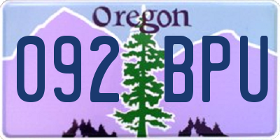 OR license plate 092BPU